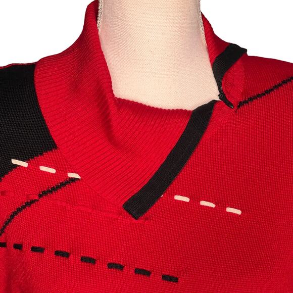 Vintage Freya Size Medium Merino Wool Blend Sweater and Skirt Set Asymmetric Zip - Picture 4 of 11